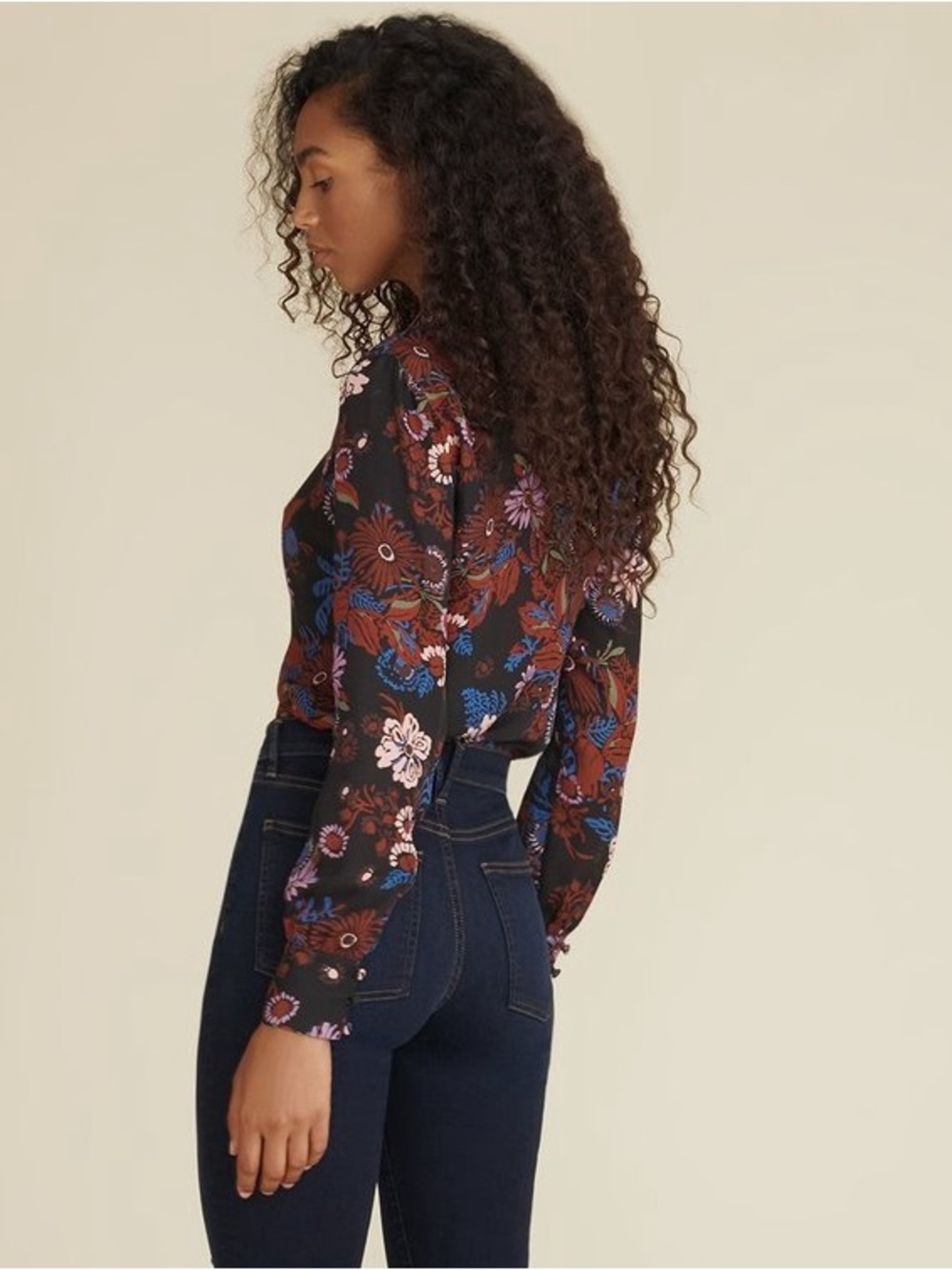 Veronica Beard Angelica Blouse Black Multi - Picture 3 of 6